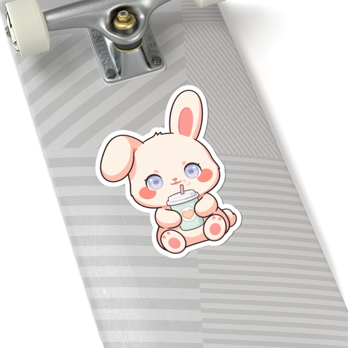 Kawaii Bunny Latte Sticker for Cozy Coffee Lovers