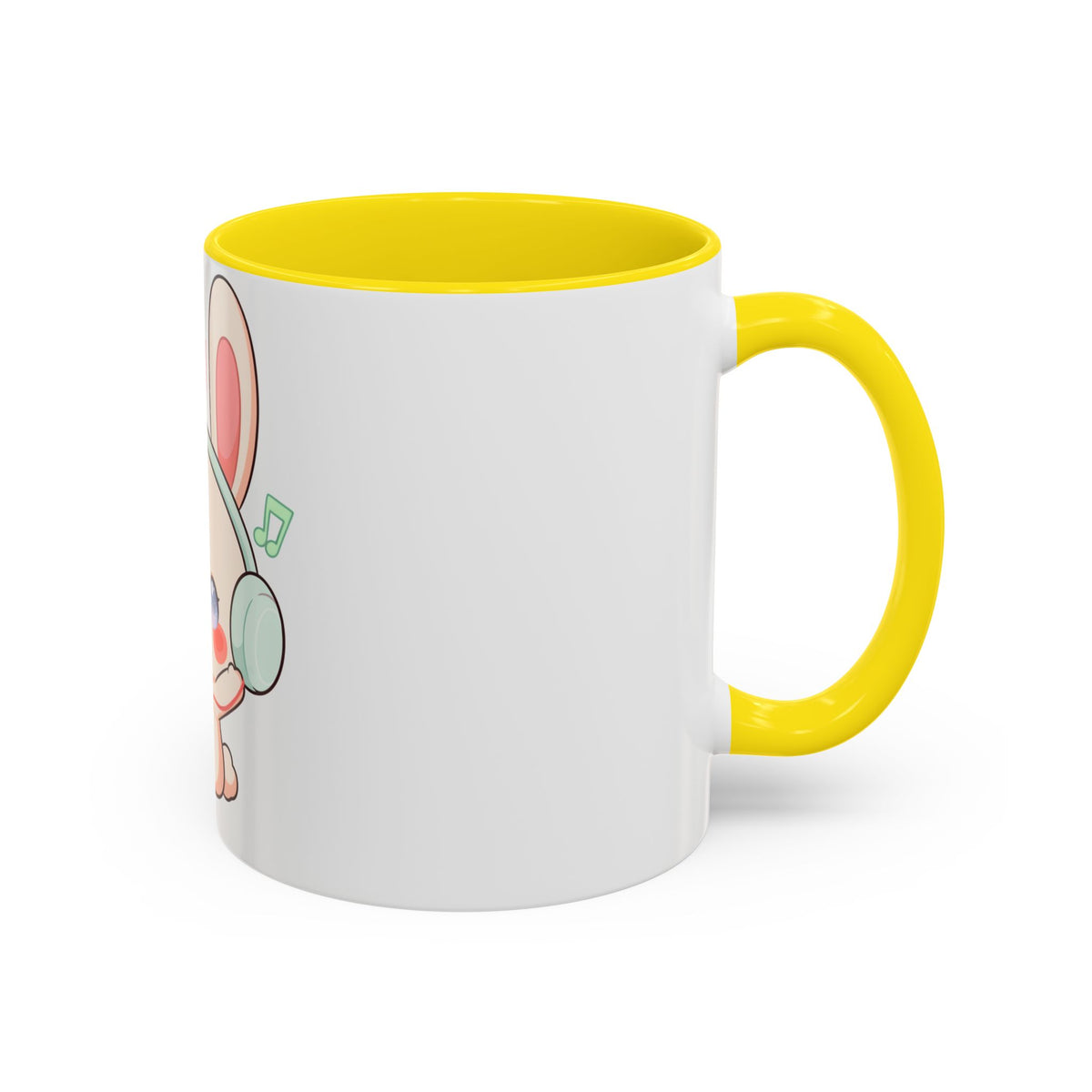 Kawaii Bunny Music Mug, Cute Accent Coffee Mug