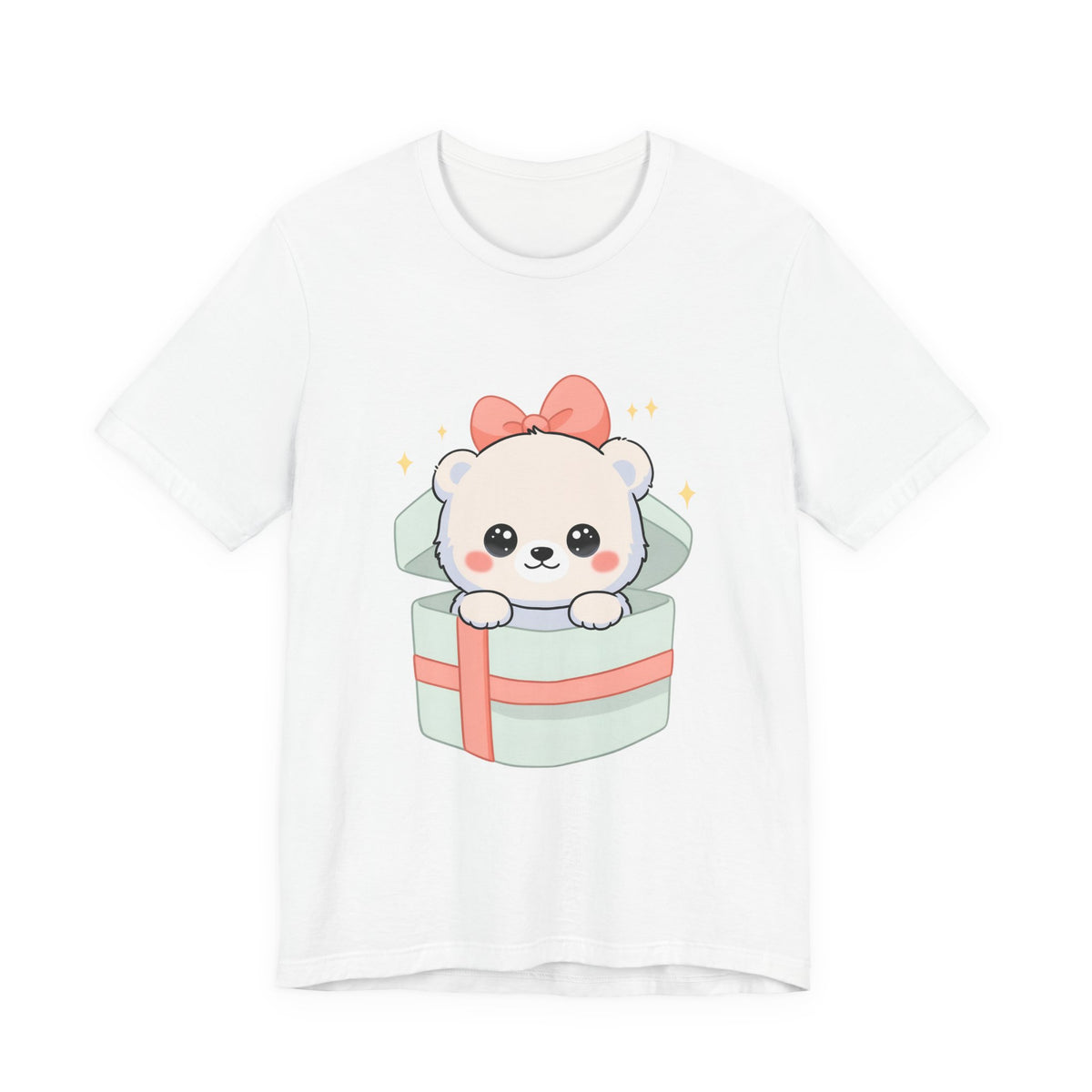 Kawaii Polar Bear Tee, Cute Gift Box Cub Unisex Shirt