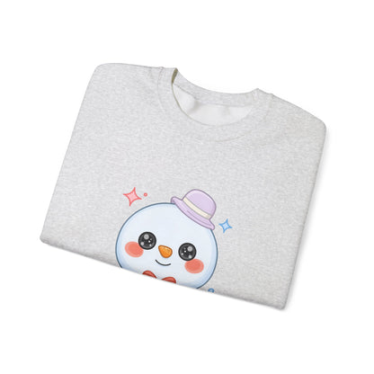 Kawaii Snowman Christmas Sweatshirt, Cute Holiday Gift