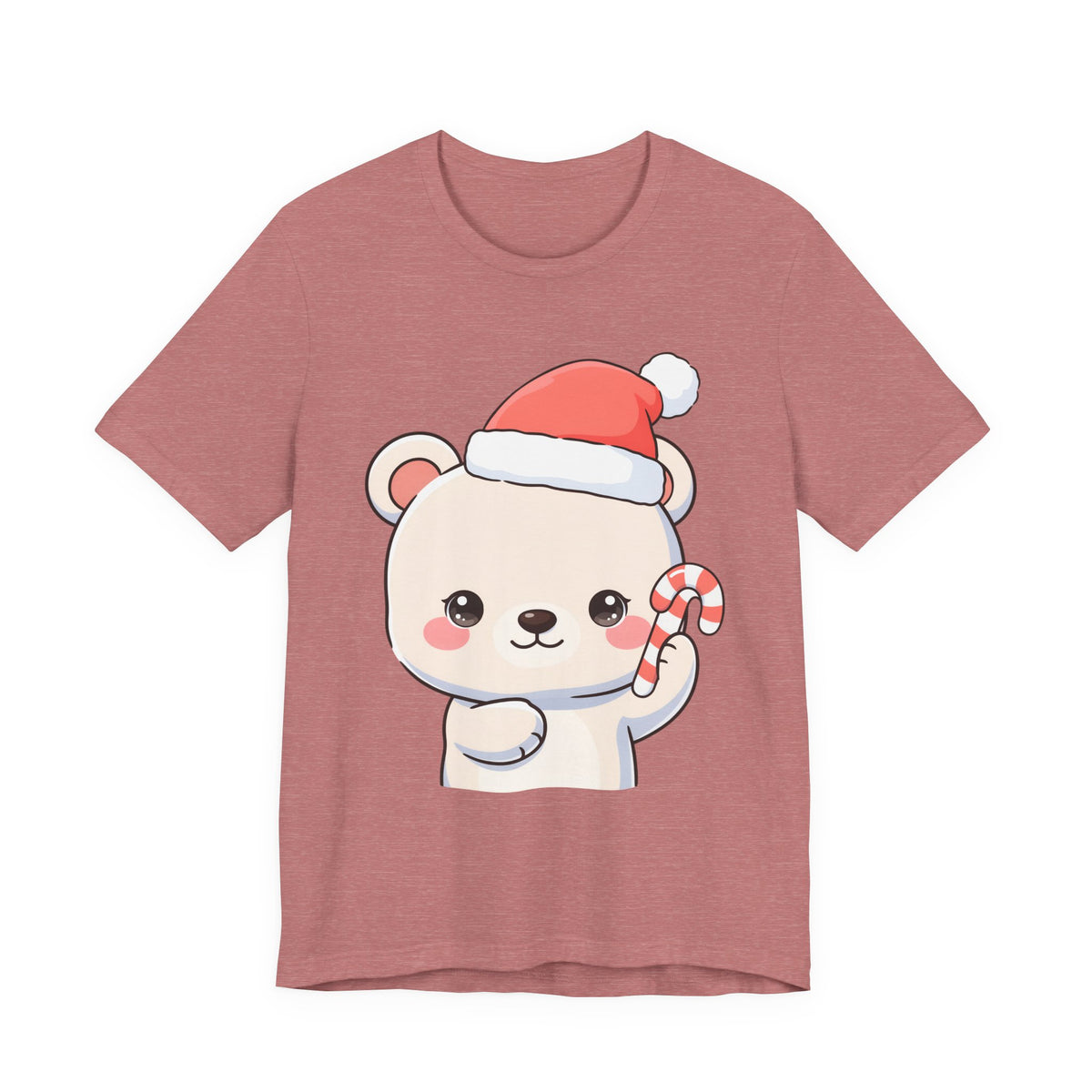 Kawaii Polar Bear Christmas Tee, Cute Holiday Gift