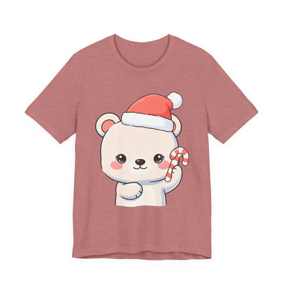 Kawaii Polar Bear Christmas Tee, Cute Holiday Gift