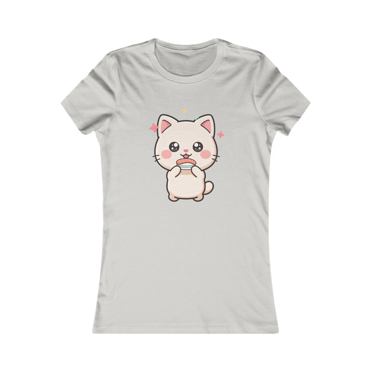 Kawaii Cat Sushi Women's Tee for Cute Casual Outfits