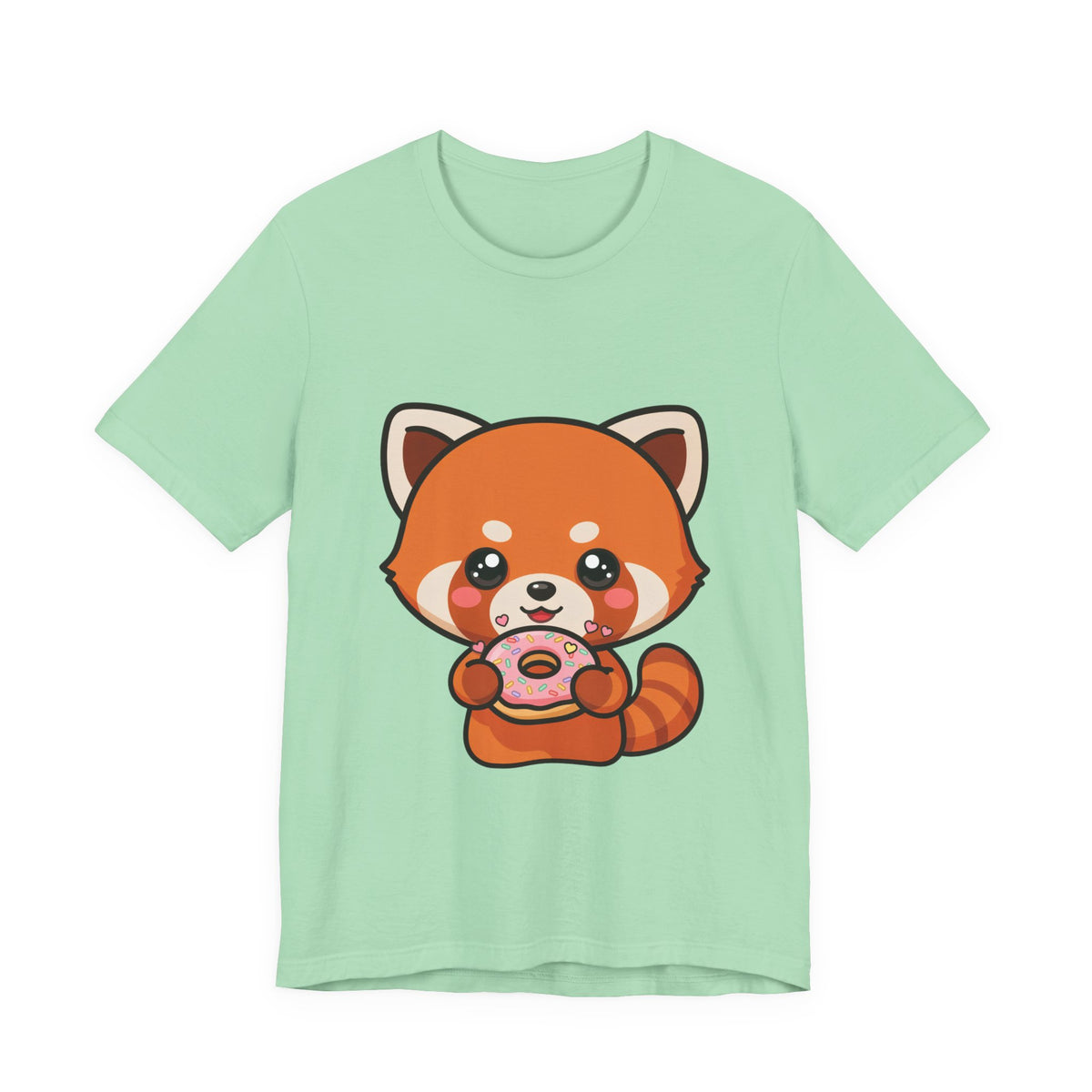 Red Panda Donut T-Shirt, Cute Kawaii Animal Tee