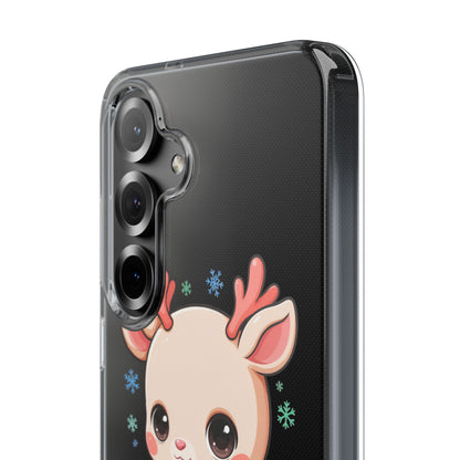 Christmas Reindeer Clear Impact-Resistant Phone Case