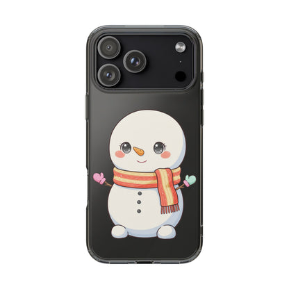 Kawaii Snowman Phone Case – Cute Christmas Clear Case