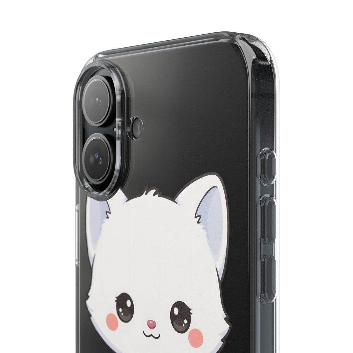 Christmas Fox Clear Phone Case, Kawaii Cookie Baker