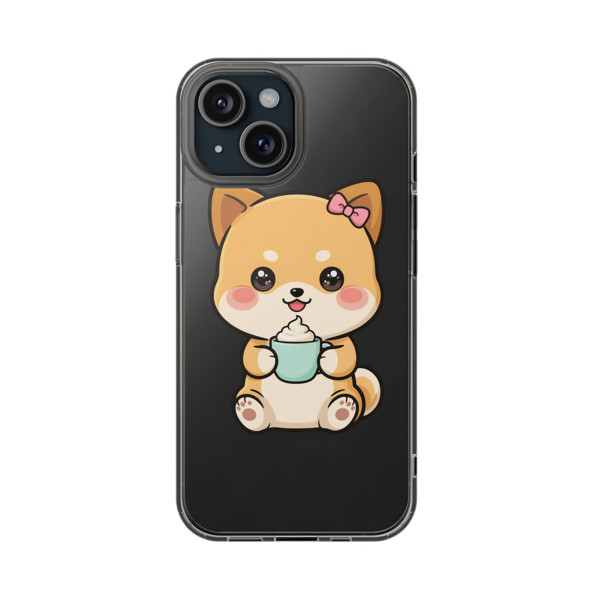 Kawaii Shiba Inu Phone Case with Latte