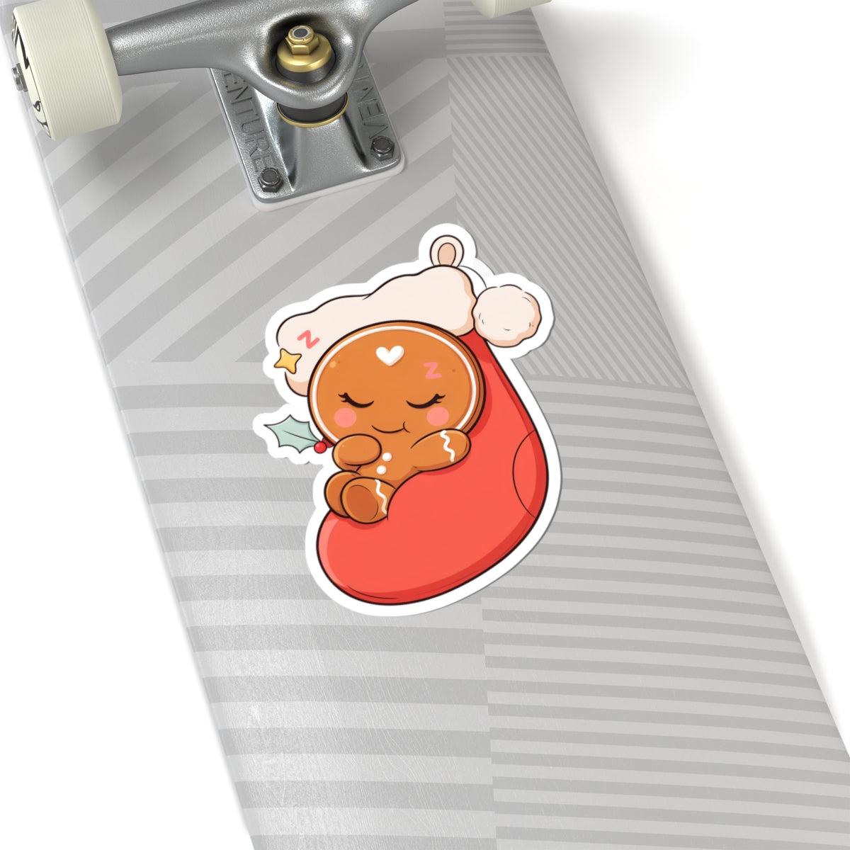 Sleeping Gingerbread Man Christmas Sticker