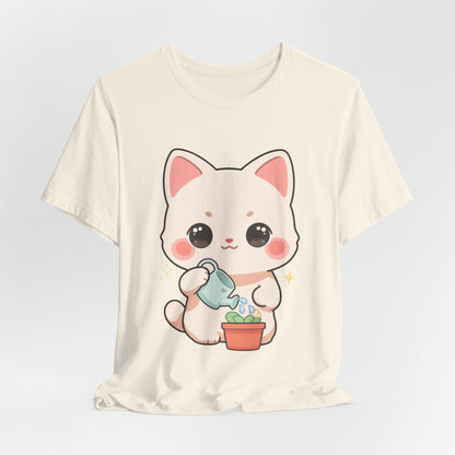 Kawaii Cat Gardening T-Shirt for Plant Lovers