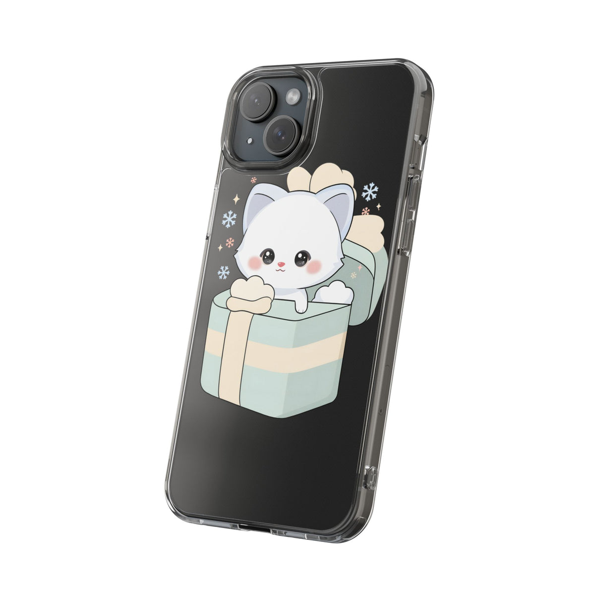 Kawaii Arctic Fox Clear Impact-Resistant Phone Case