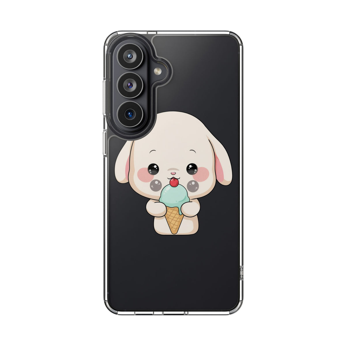 Kawaii Bunny Phone Case, Ice Cream Cutie Clear Case