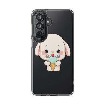 Kawaii Bunny Phone Case, Ice Cream Cutie Clear Case