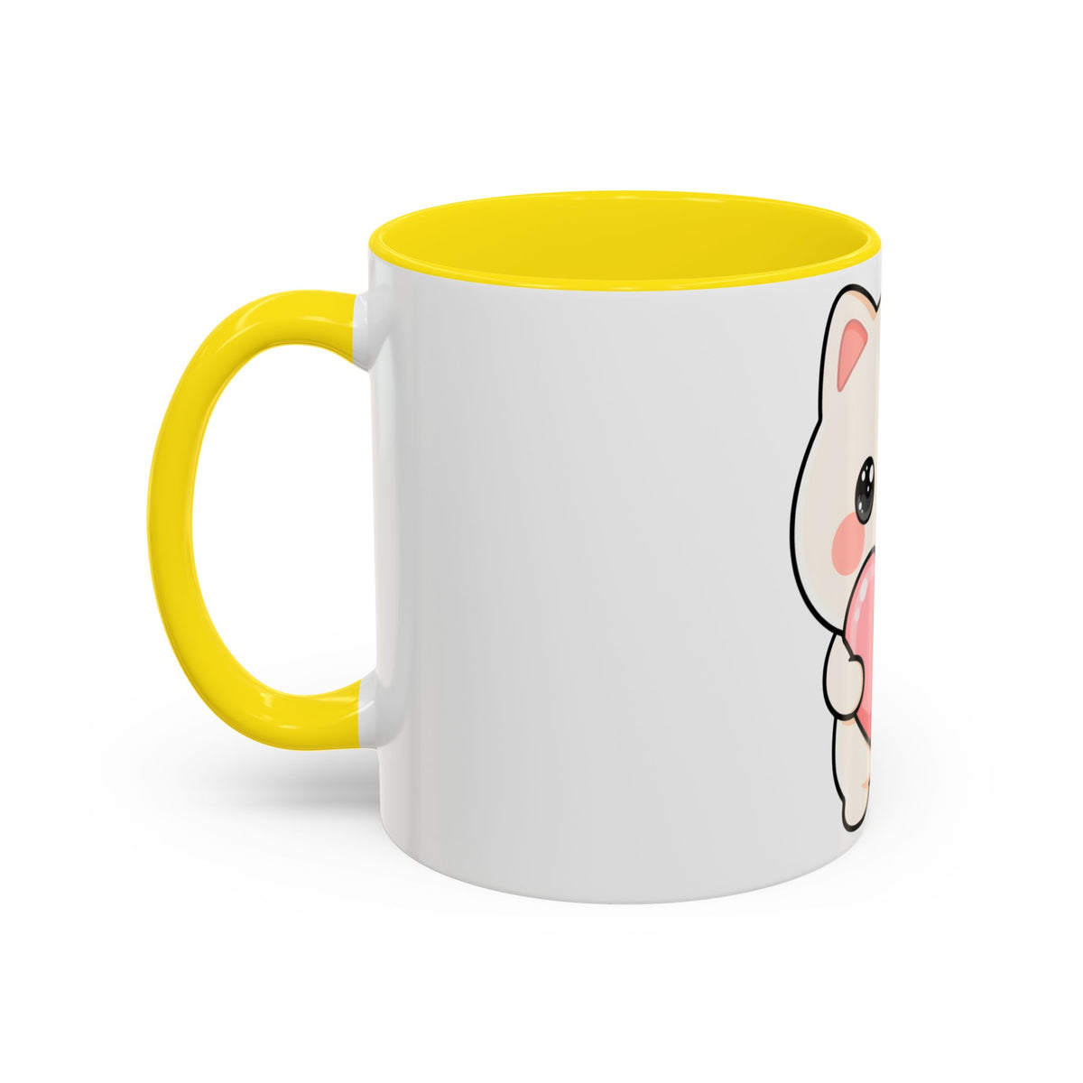 Kawaii Cat Heart Accent Coffee Mug for Sweet Morning Sips