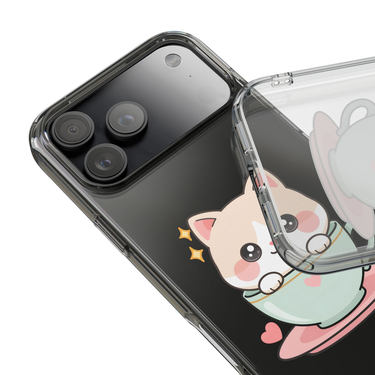 Kawaii Cat Phone Case, Cute Teacup Kitty Gift