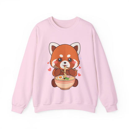 Kawaii Red Panda Ramen Sweatshirt for Cozy Foodie Days