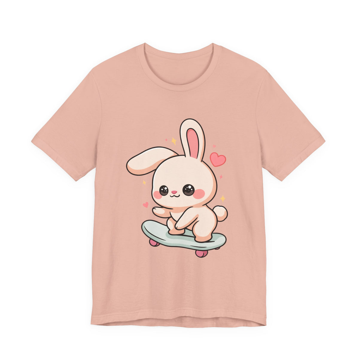 Kawaii Bunny Skateboard T-Shirt for Cute Style Fans