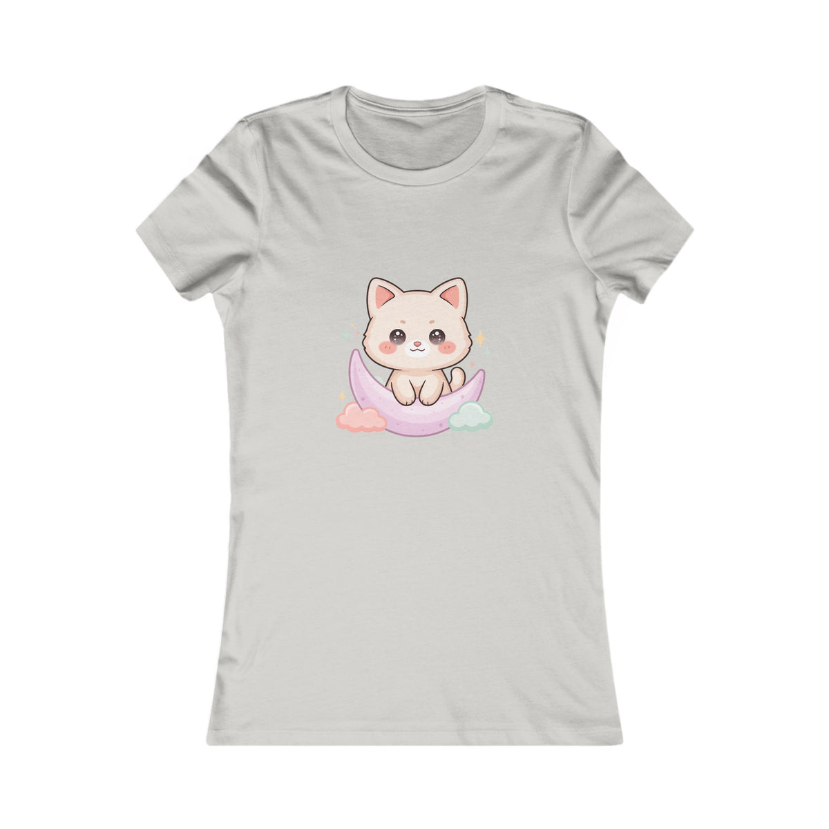 Kawaii Cat Moon T-Shirt for Dreamy Everyday Outings