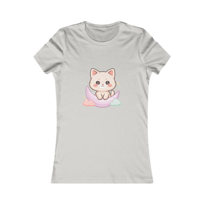 Kawaii Cat Moon T-Shirt for Dreamy Everyday Outings