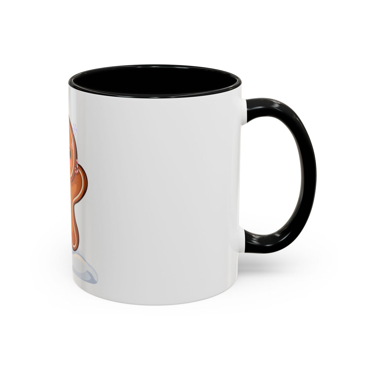 Kawaii Gingerbread Man Accent Coffee Mug for Winter Cheer