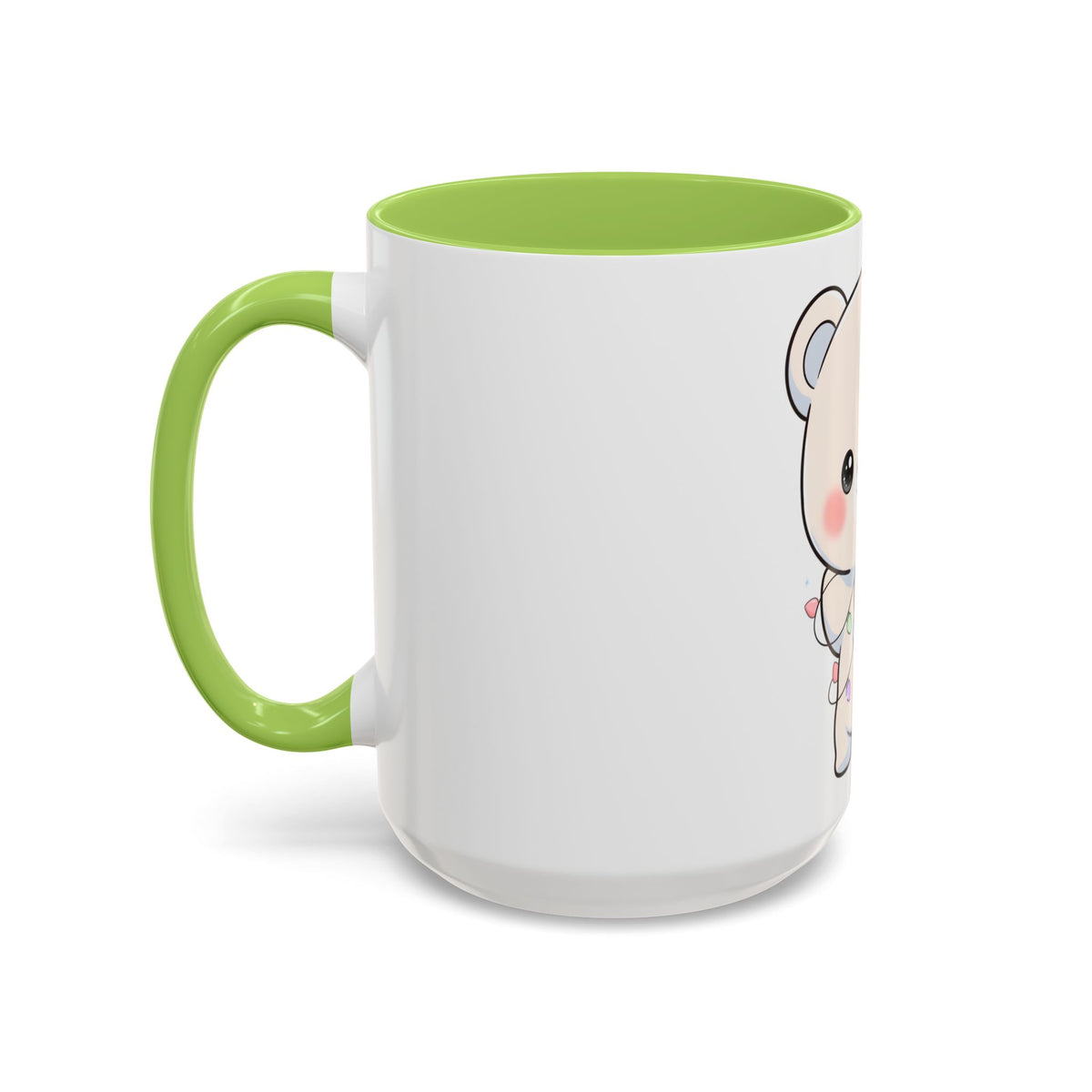 Kawaii Polar Bear Mug, Festive Holiday Gift