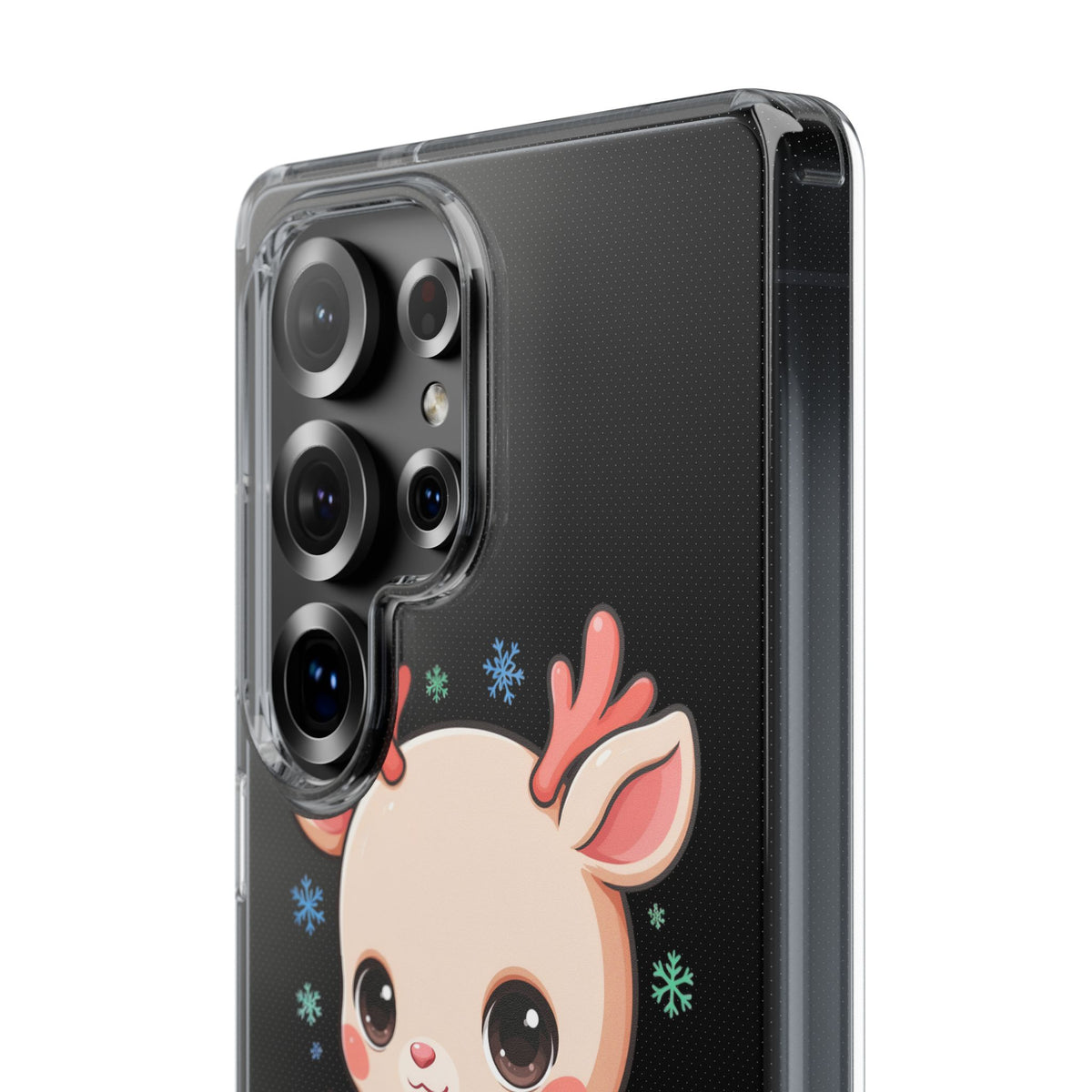 Christmas Reindeer Clear Impact-Resistant Phone Case