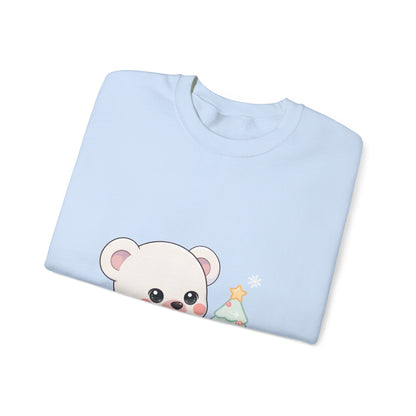 Kawaii Polar Bear Christmas Sweatshirt for Cozy Tree Trimming