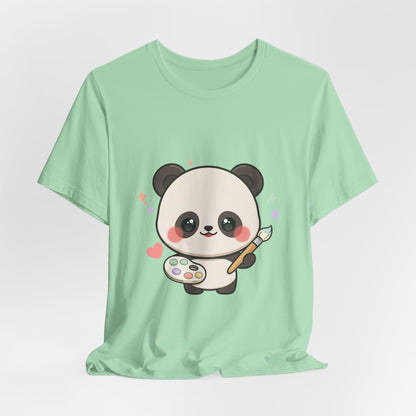 Kawaii Panda Artist T-Shirt for Creative Panda Fans