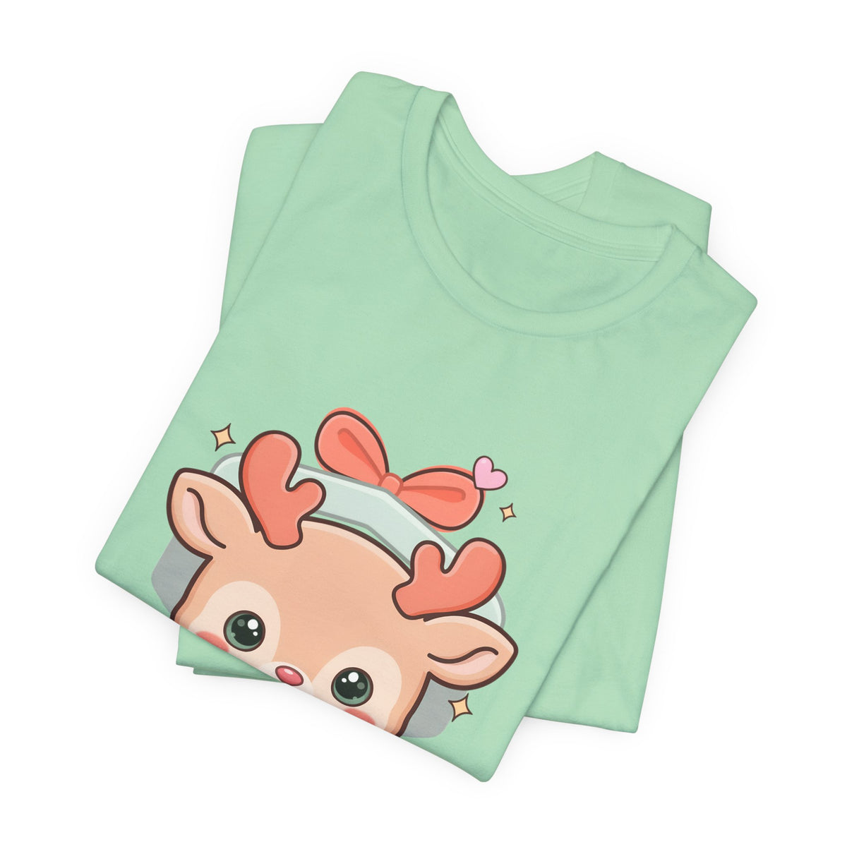 Kawaii Reindeer T-Shirt – Cute Gift Box Christmas Tee