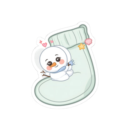 Kawaii Snowman Christmas Sticker for Cozy Holiday Cheer