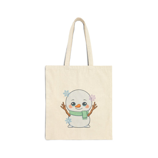 Kawaii Snowman Tote Bag: Cute Winter Gift