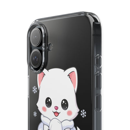 Kawaii Arctic Fox Phone Case, Cute Snow Day Gift
