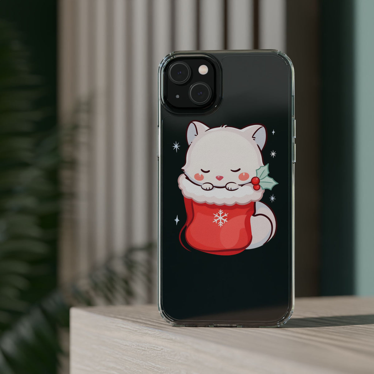Christmas Fox Phone Case, Cute Holiday Stocking Gift