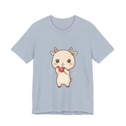 Kawaii Reindeer Christmas T-Shirt for Cute Holiday Style
