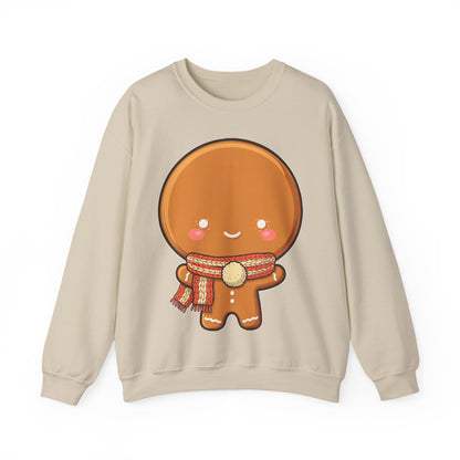 Gingerbread Man Sweatshirt, Cute Kawaii Christmas Crewneck