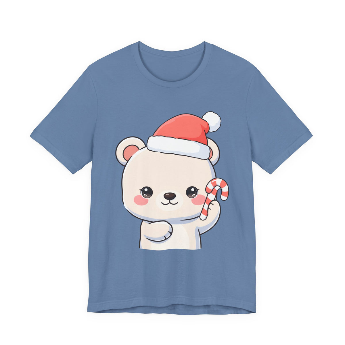 Kawaii Polar Bear Christmas Tee, Cute Holiday Gift