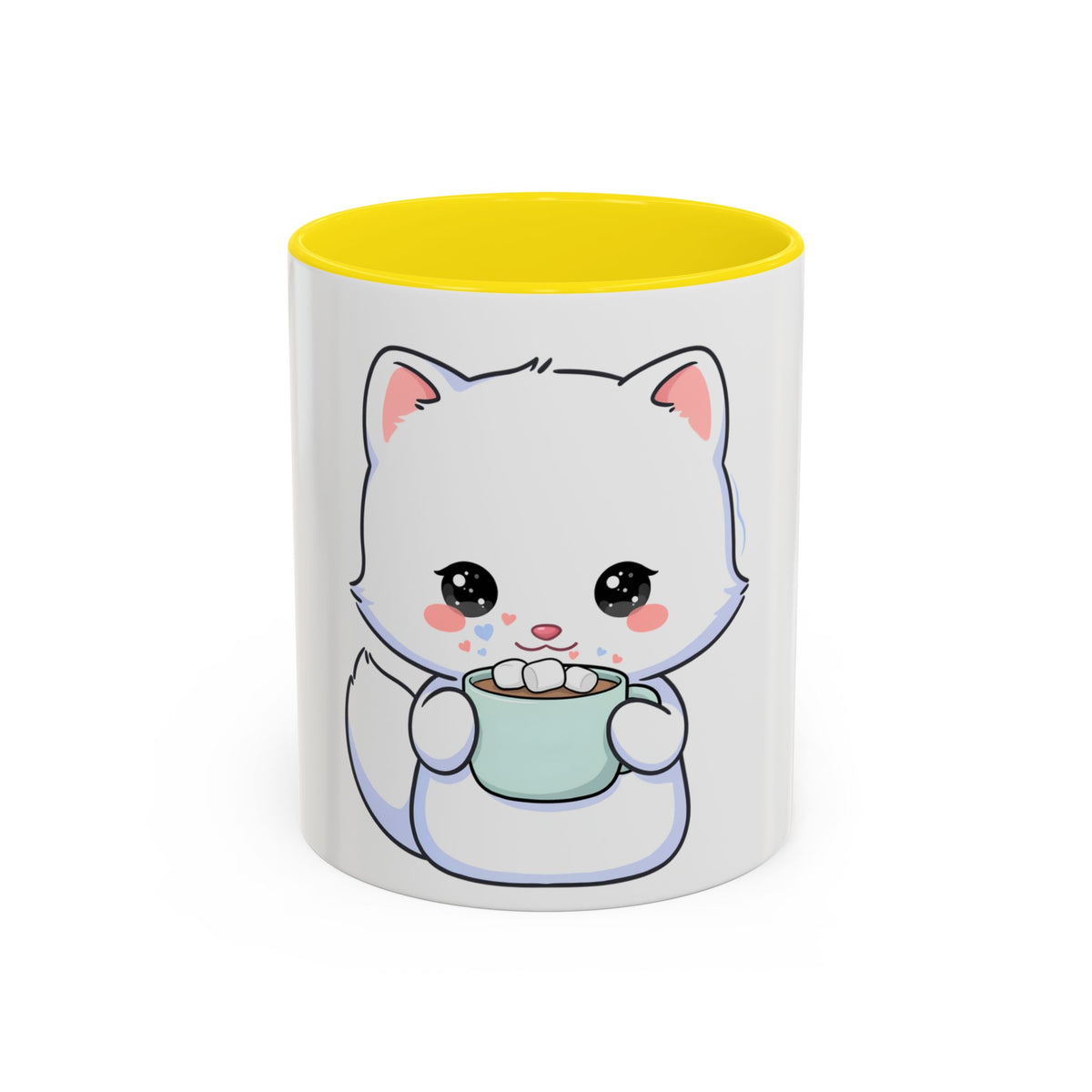 Kawaii Arctic Fox Mug – Cute Cocoa Lover Accent Coffee Mug