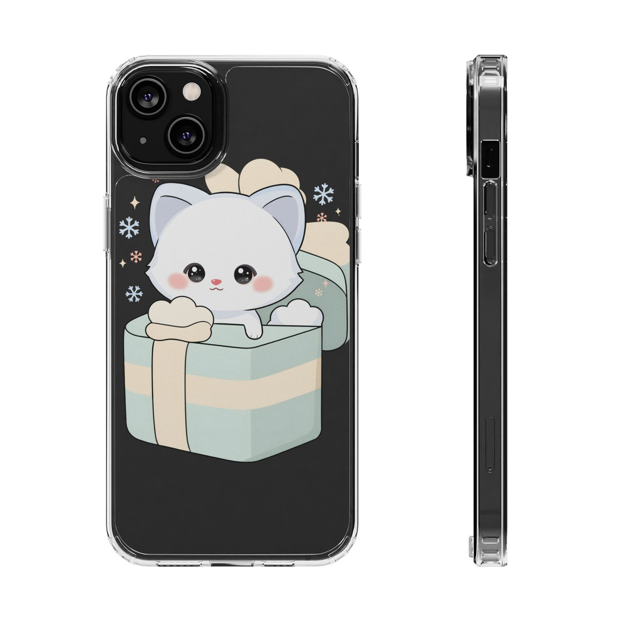 Kawaii Arctic Fox Clear Impact-Resistant Phone Case