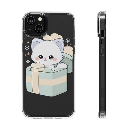 Kawaii Arctic Fox Clear Impact-Resistant Phone Case