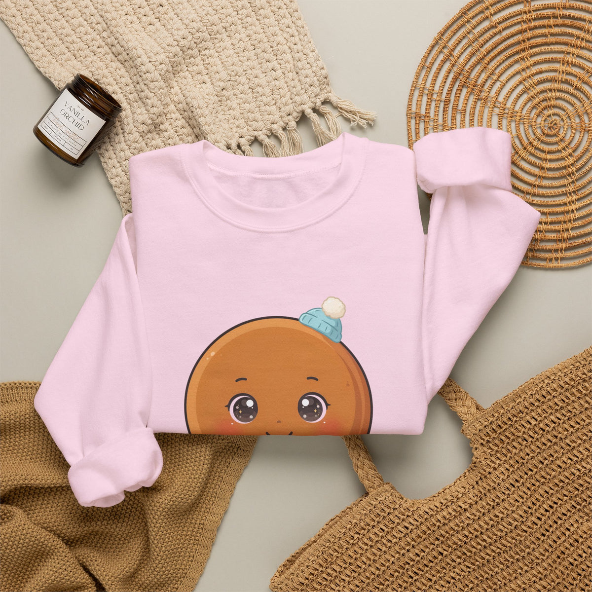 Kawaii Gingerbread Sweatshirt, Cute Christmas Crewneck