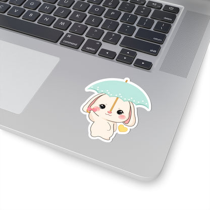 Kawaii Bunny Sticker with Umbrella | Cute Vinyl Decal