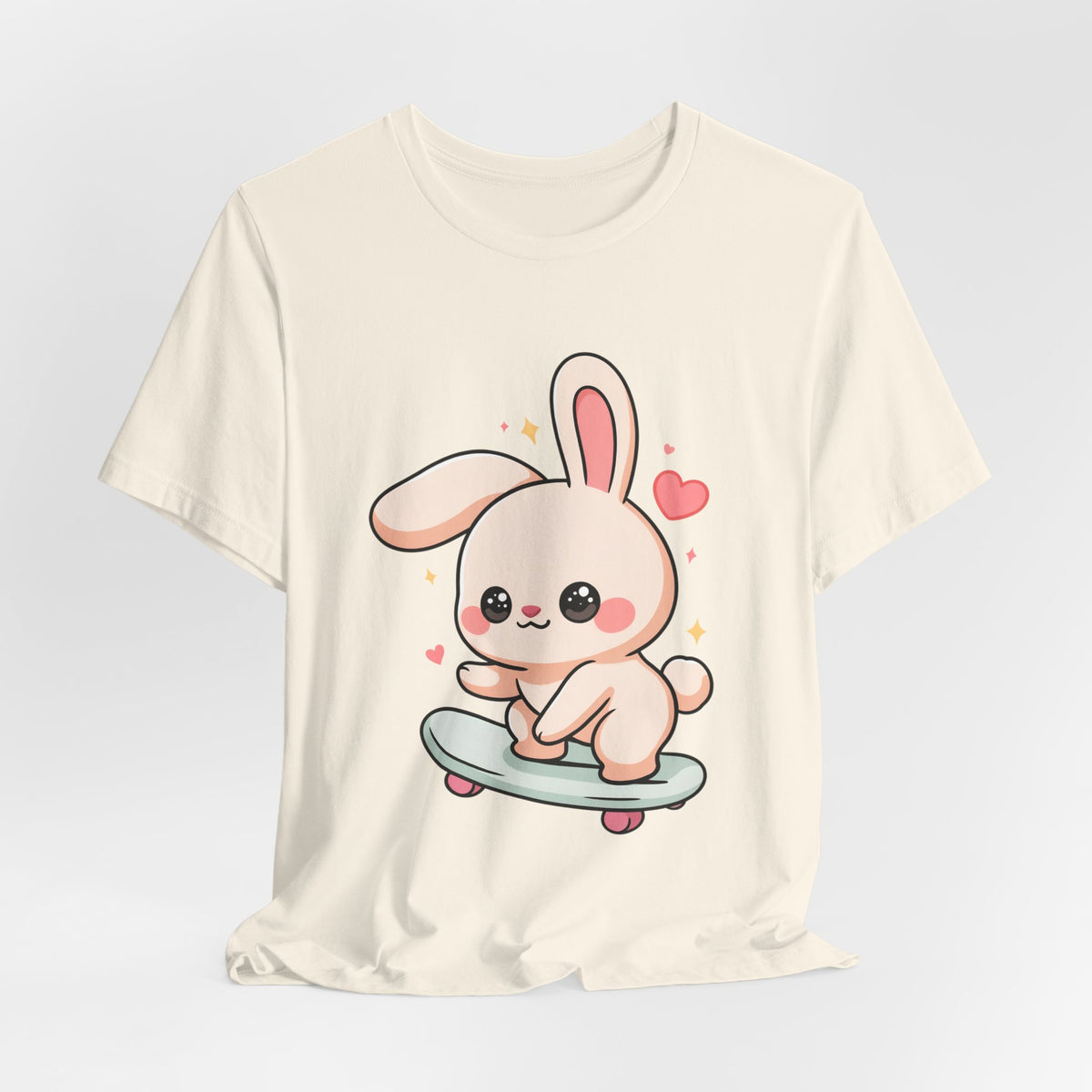 Kawaii Bunny Skateboard T-Shirt for Cute Style Fans