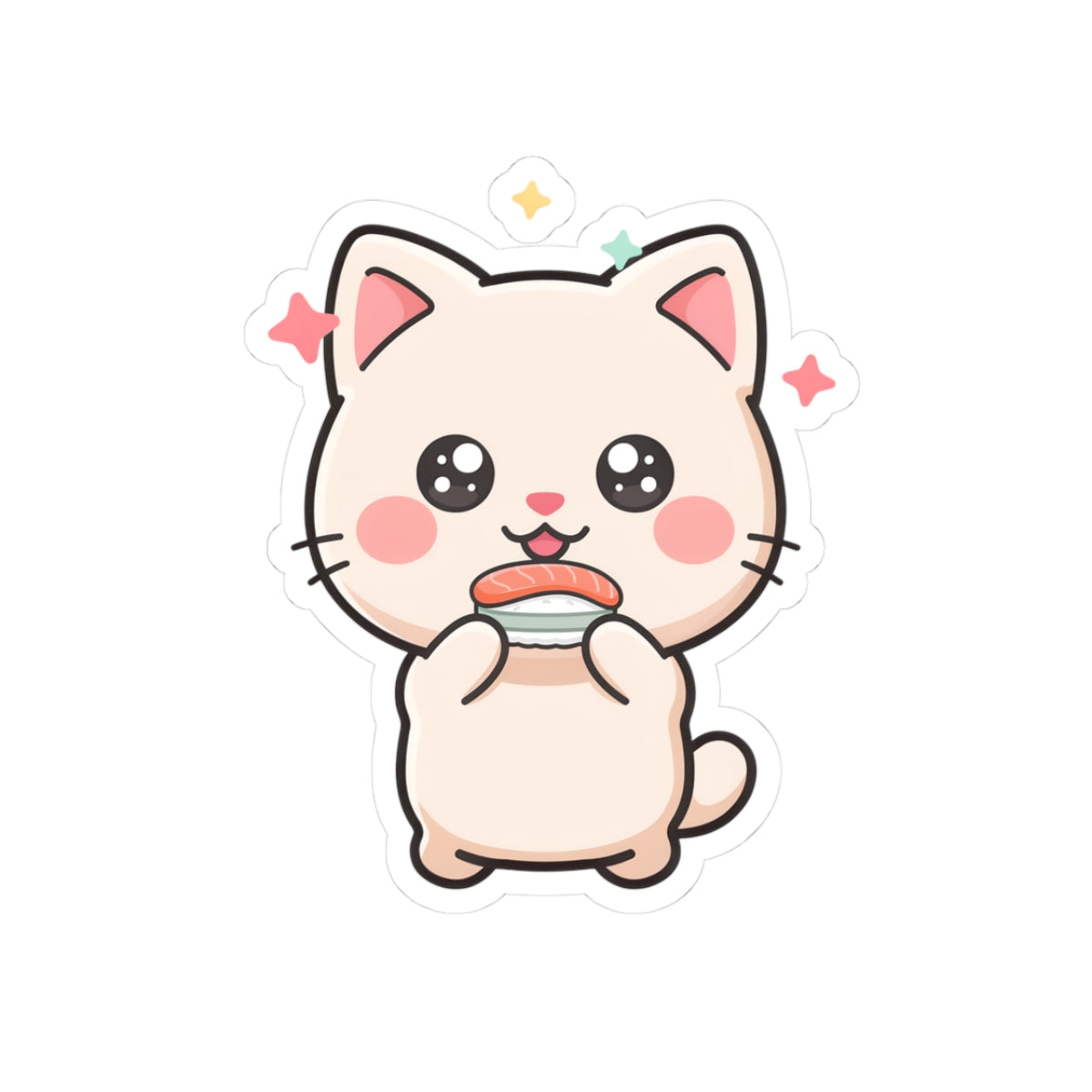 Kawaii Sushi Cat Sticker for Laptop and Journal