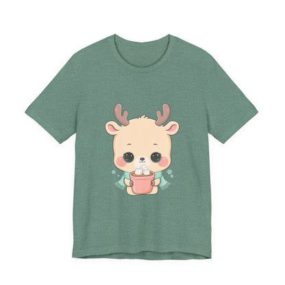 Kawaii Reindeer T-Shirt for Cozy Cocoa Season