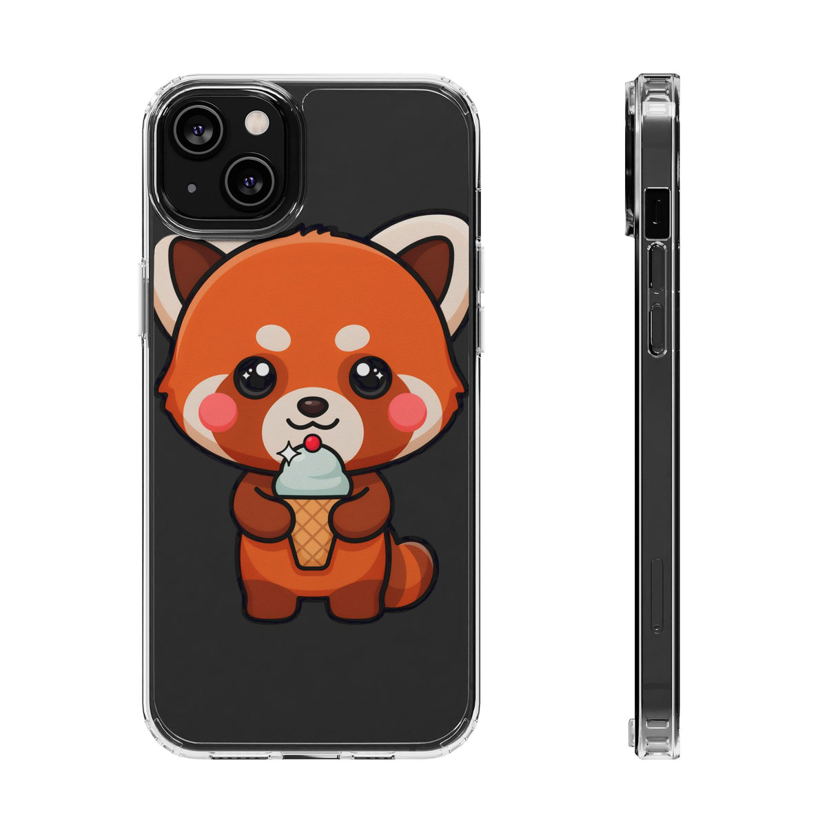 Kawaii Red Panda Phone Case with Ice Cream