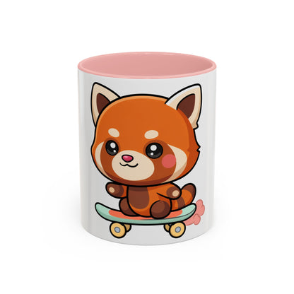 Red Panda Skateboard Mug – Kawaii Accent Coffee Mug