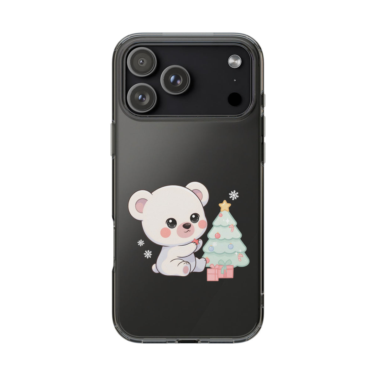 Christmas Polar Bear Phone Case, Kawaii Holiday Accessory