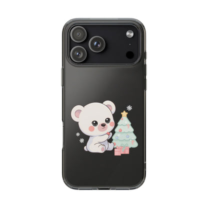 Christmas Polar Bear Phone Case, Kawaii Holiday Accessory
