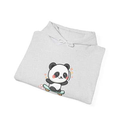 Kawaii Skateboard Panda Hoodie, Cute Chibi Animal Sweatshirt