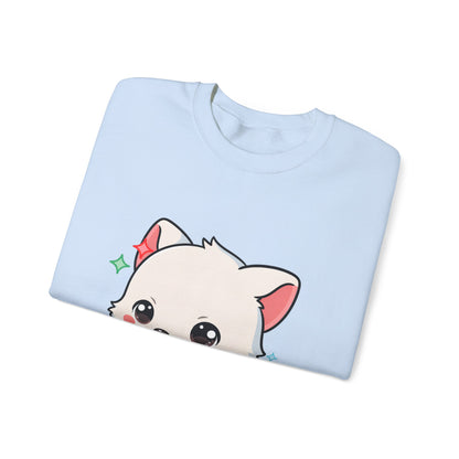 Kawaii Christmas Fox Sweatshirt, Cute Holiday Crewneck